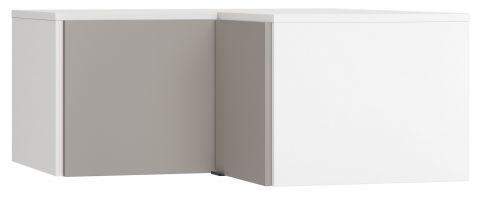 opzetkast voor hoekkledingkast Pantanoso 14, kleur: wit / grijs - Afmetingen: 45 x 102 x 104 cm (H x B x D)