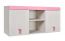 Kinderkamer - hangkast Luis 15, kleur: eiken wit / roze - 58 x 120 x 42 cm (H x B x D)