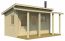 Buiten sauna / saunahuis Moritzhorn 02 incl. vloer - 70 mm blokhut profielplanken, grondoppervlakte: 16,5 m², dubbel monopitch dak