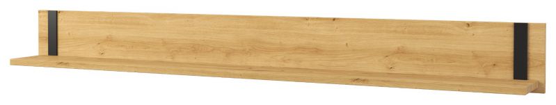 Hangplank / Wandplank Ogulin 20 , Kleur: eiken / zwart - Afmetingen: 22 x 198 x 22 cm (H x B x D)