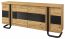 Dressoir / sideboard kast Ogulin 12, kleur: eiken / zwart, deels massief - afmetingen: 87 x 197 x 45 cm (H x B x D)