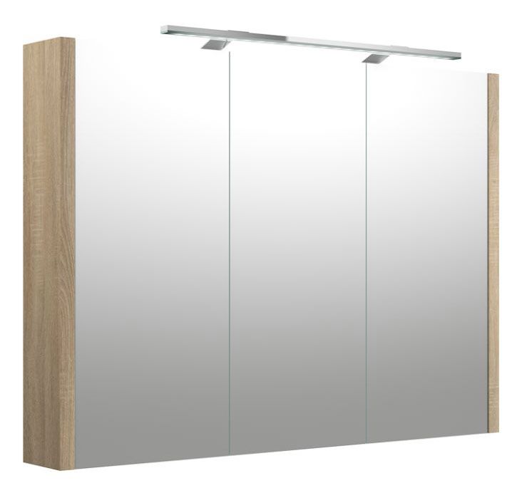 Badkamer - spiegelkast Bidar 24, kleur: eiken - 65 x 90 x 12 cm (H x B x D)