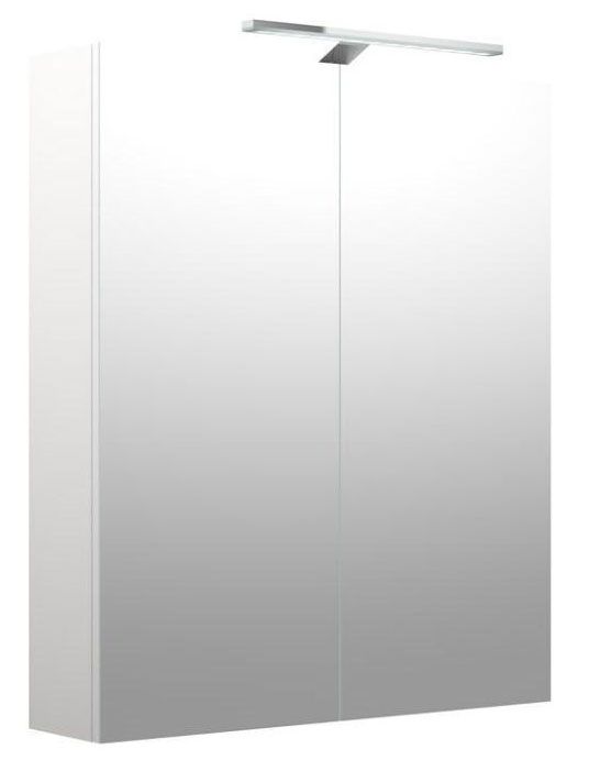 Badkamer - spiegelkast Purina 07, kleur: wit mat - 70 x 60 x 14 cm (H x B x D)