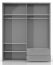 Draaideurkast / kleerkast met LED-ombouw Siumu 28 , kleur: wit / wit hoogglans - 226 x 187 x 60 cm (H x B x D)