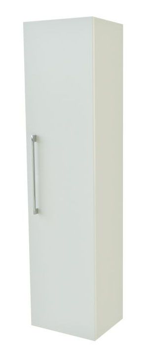 Badkamer - hoge kast Nadiad 31, kleur: wit glanzend - 138 x 35 x 25 cm (H x B x D)