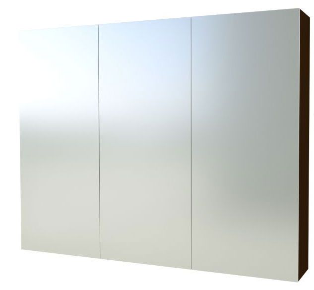 Badkamer - spiegelkast Nadiad 16, kleur: zwart eiken - 70 x 100 x 14 cm (H x B x D)