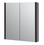 Badkamer - spiegelkast Bidar 02, kleur: eik zwart - 65 x 60 x 12 cm (H x B x D)