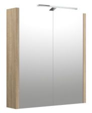 Badkamer - spiegelkast Bidar 06, kleur: eiken - 65 x 60 x 12 cm (H x B x D)