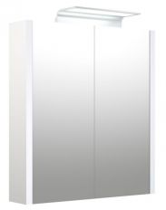 Badkamer - spiegelkast Bidar 07, kleur: wit glanzend - 65 x 60 x 12 cm (H x B x D)