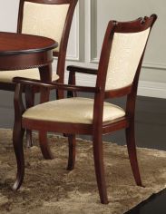 Maridi 119 stoel, kleur: mahonie / beige, deels massief - afmetingen: 96 x 62 x 61 cm (H x B x D)