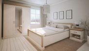 Slaapkamer compleet - Set E Badile, 4-delig, kleur: wit grenen / bruin