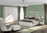 Slaapkamer compleet - Set B Falefa, 5 delig, kleur: wit