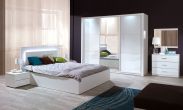 Complete slaapkamer set A Zagori, 6-delig, kleur: alpine wit / wit hoogglans