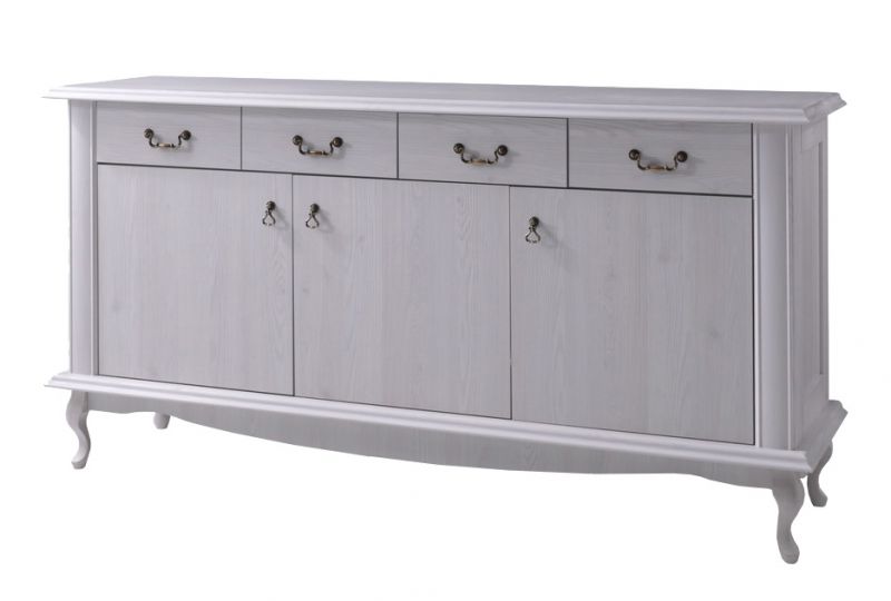 Sideboard kast / dressoir Bignona 06 , kleur: wit grenen - 89 x 175 x 47 cm (H x B x D)