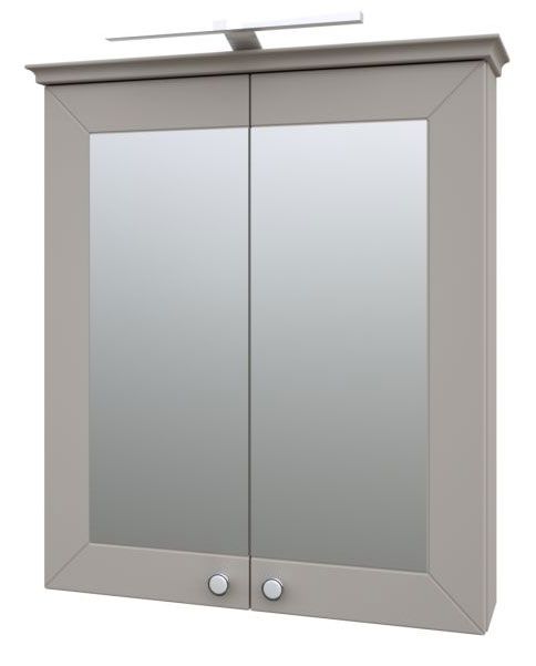 Badkamer - spiegelkast Dindigul 08, kleur: grijs - 73 x 64 x 17 cm (H x B x D)