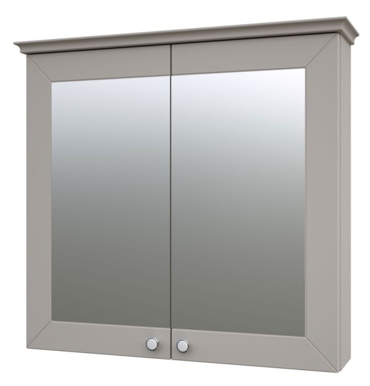Badkamer - spiegelkast Dindigul 09, kleur: grijs - 73 x 79 x 17 cm (H x B x D)