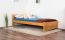 eenpersoonsbed / logeerbed massief grenen, kleur elzenhout 78, incl. lattenbodem - 100 x 200 cm
