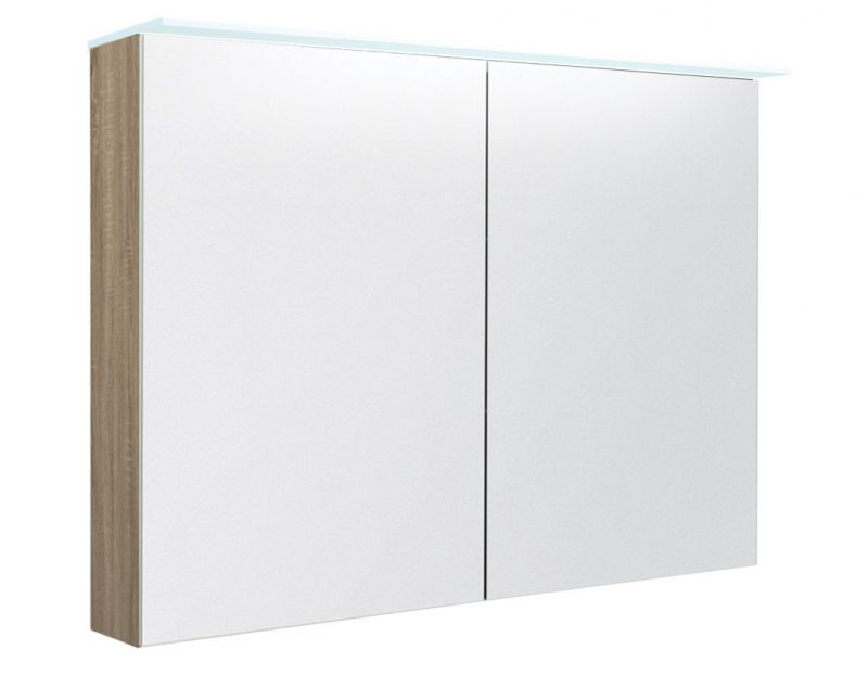 Badkamer - spiegelkast Siliguri 21, kleur: eik - 70 x 100 x 13 cm (H x B x D)