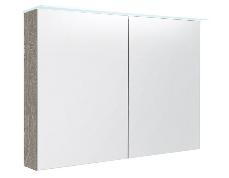 Badkamer - spiegelkast Siliguri 22, kleur: grijs essen - 70 x 100 x 13 cm (H x B x D)