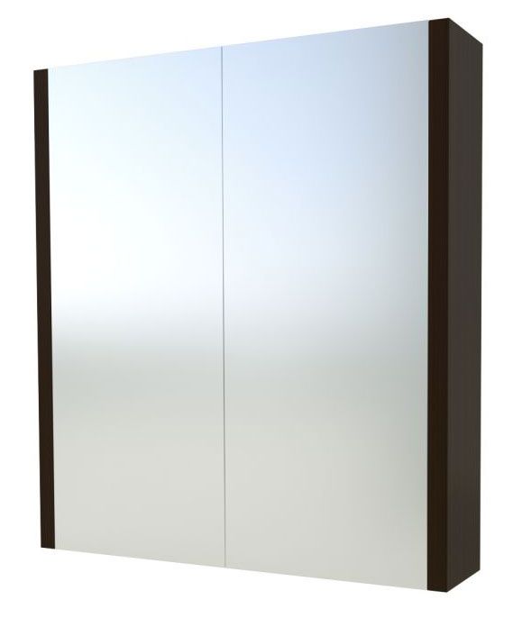 Badkamer - spiegelkast Bidar 11, kleur: zwart eiken - 65 x 75 x 12 cm (H x B x D)