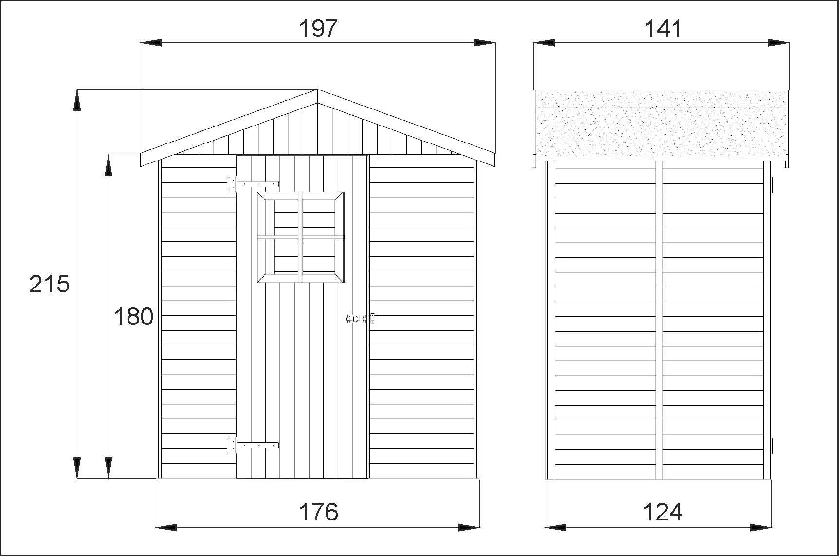 Tact Acquiesce fort tuinhuis - Afmetingen: 176 x 124 cm (L x B)