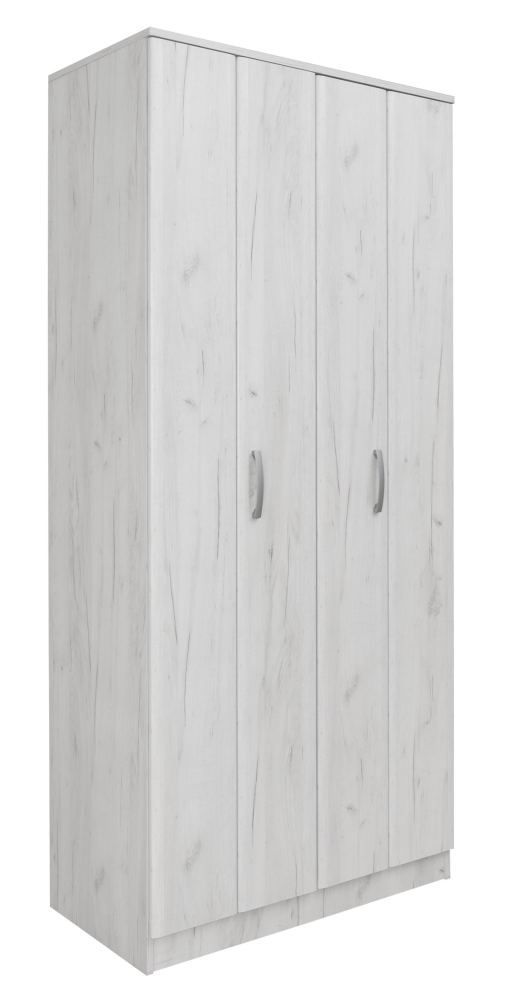 Kwade trouw Aantrekkingskracht draad Draaideurkast / kledingkast Muros 02, kleur: eiken wit - 222 x 100 x 52 cm  (H x B x D)