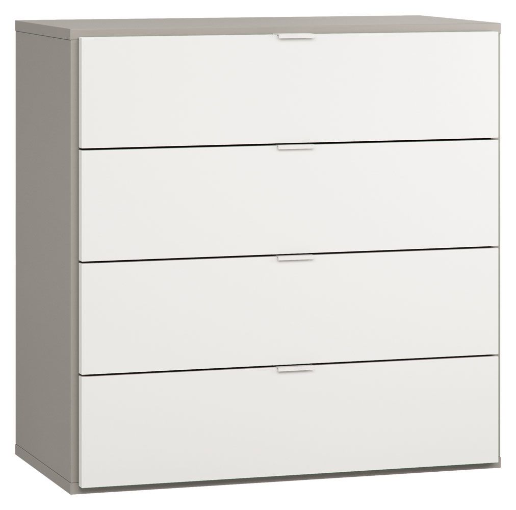 Waardig Analytisch Eik dressoir / ladekast Bellaco 11, kleur: grijs / wit - Afmetingen: 92 x 90 x  47 cm (h x b x d)
