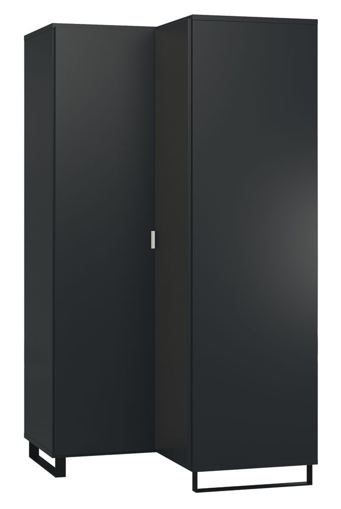 Draaideurkast / hoekkledingkast Chiflero 14, zwart - Afmetingen: 195 x x 104 cm (H x B x D)