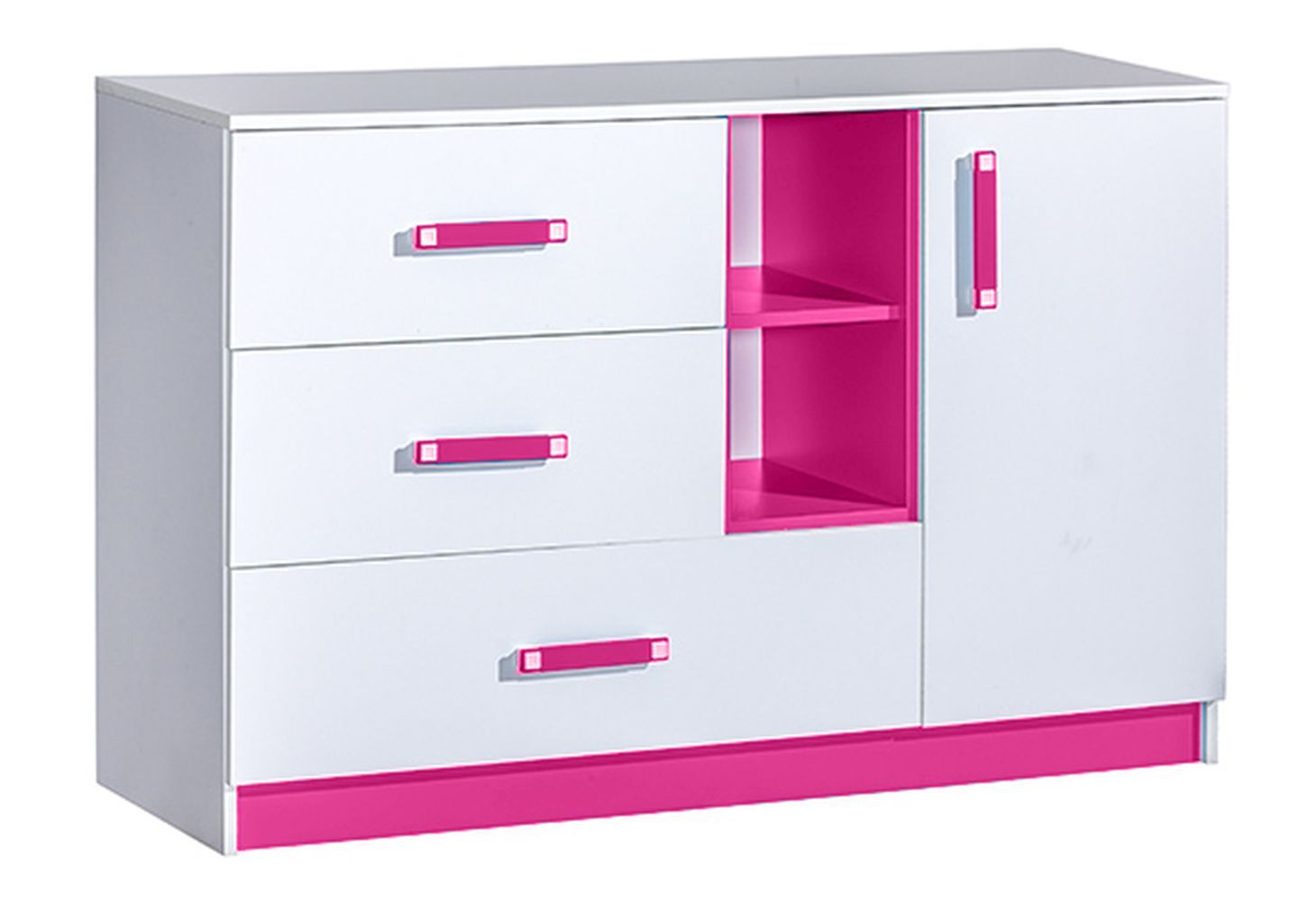 werkelijk Arbitrage desinfecteren Kinderkamer - ladenkast / kast Frank 07, kleur: wit / roze - 83 x 130 x 40  cm (h x b x d)