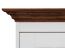 Opzet (vitrine) kast dressoir / ladekast Gyronde, massief grenen, kleur: wit / walnoot - 105 x 130 x 35 cm (H x B x D)