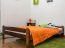 Futonbed / , vol hout, bed massief grenen kleur walnotenhout A11, incl. lattenbodem - afmetingen 140 x 200 cm