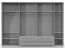 draaideurkast / kleerkast met lijsten Siumu 38 , kleur: Wit / Wit hoogglans - 226 x 322 x 60 cm (H x B x D)