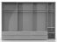 draaideurkast / kleerkast met LED-lijst Siumu 39 , kleur: wit / wit hoogglans - 226 x 322 x 60 cm (H x B x D)