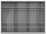 draaideurkast / kledingkast Siumu 26 , kleur: Wit / Wit hoogglans - 224 x 317 x 56 cm (H x B x D)