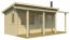 Buiten sauna / saunahuis Moritzhorn 03 incl. vloer - 70 mm blokhut profielplanken, grondoppervlakte: 21 m², dubbel hellend dak