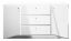 Dressoir / ladekast Sydfalster 02, kleur: wit / wit hoogglans - afmetingen: 85 x 160 x 41 cm (H x B x D), met 2 deuren, 3 laden en 4 vakken