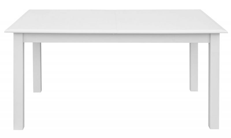 Uitschuifbare eettafel Gyronde 22, massief grenen, wit gelakt - Afmetingen: 150-197 x 93 cm (B x D)