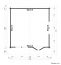 tuinhuis Schatzbichl 03 incl. vloer - 70 mm blokhut profielplanken, grondoppervlakte: 23 m², zadeldak