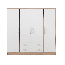 Draaideurkast / kledingkast Hannut 10, kleur: wit / eiken - Afmetingen: 190 x 50 x 56 cm (H x B x D)