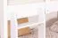 Stapelbed voor volwassenen "Easy Premium Line" K21/h incl. onderschuifbed /extra ligplaats en 2 afdekplaten, afgeronde hoofd- en voeteneinden, massief wit beuken - ligvlak: 90 x 200 cm, deelbaar