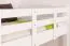 Stapelbed voor volwassenen "Easy Premium Line" K21/h incl. onderschuifbed /extra ligplaats en 2 afdekplaten, afgeronde hoofd- en voeteneinden, massief wit beuken - ligvlak: 90 x 200 cm, deelbaar