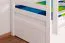 Stapelbed "Easy Premium Line" K20/h incl. onderschuifbed /extra ligplaats en 2 afdekplaten, hoofd- en voeteneinde recht, massief beuken wit - 90 x 200 cm (b x l), deelbaar