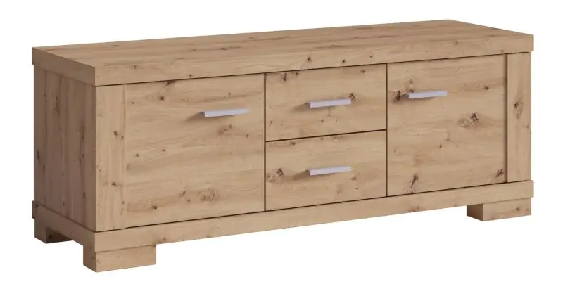 dressoir /lowboard kast  - "Temerin" 18 kast, kleur: rustieke eik - afmetingen: 50 x 130 x 42 cm (H x B x D)