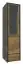 Vitrine Selun 10, kleur: eiken donkerbruin / grijs - 197 x 50 x 43 cm (h x b x d)