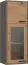 hangende vitrinekast Montalin 09, kleur: eiken / grijs - 109 x 40 x 32 cm (h x b x d)