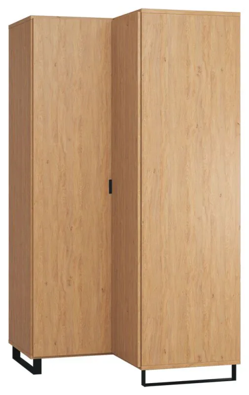 Draaideurkast / hoekkledingkast Patitas 14, kleur: eiken - Afmetingen: 195 x 102 x 104 cm (H x B x D)