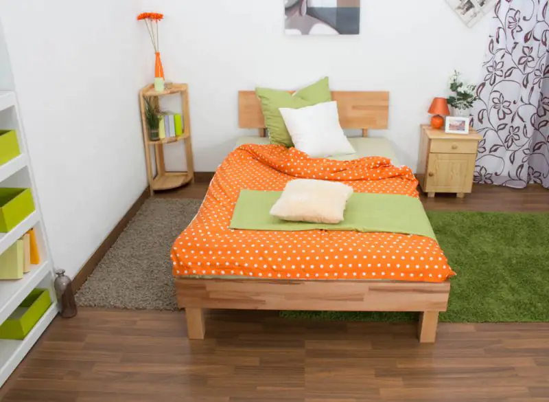 Futonbed / massief houten bed Wooden Nature 02 geolied beukenkernhout - ligvlak 120 x 200 cm (b x l) 