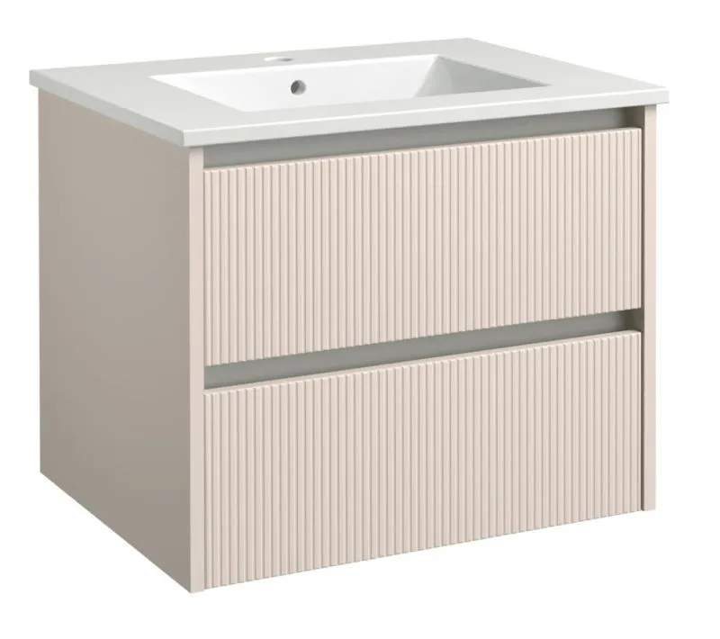 Wastafel onderbouw Malegaon 24, kleur: Beige - Afmetingen: 52 x 62 x 47 cm (H x B x D)