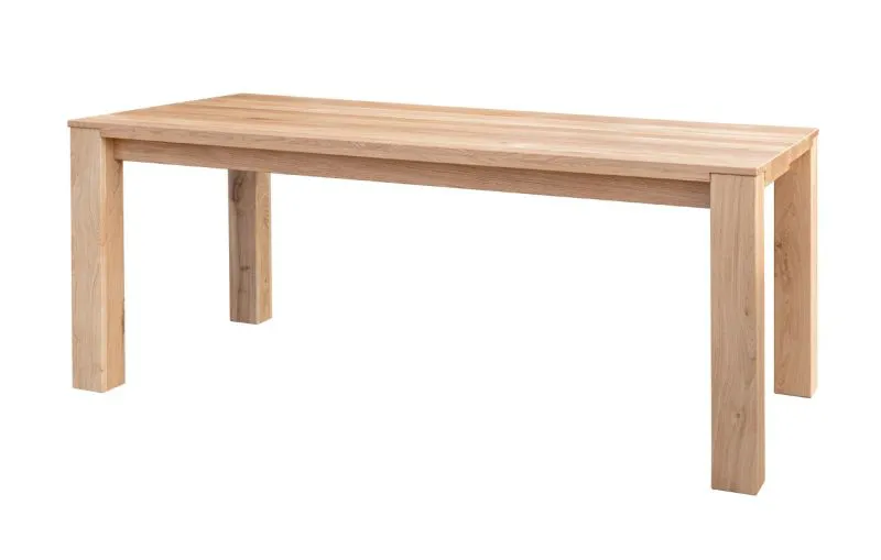 Tisch Triouzoune 02, im skandinavischen Stil, aus massiven Eichenholz, geölte Oberfläche, Maße: 75 x 180 x 90 cm, Tischplatte 4 cm dick
