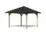 Vierkant paviljoen SET incl. zwarte dakshingles, kleur: (natuur) keteldruk geïmpregneerd, grondoppervlakte 7,3 m²